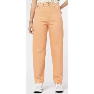 NWT Minga London Mom Jeans‎ 2 Orange High Waist Tapered Leg  Straight Ankle